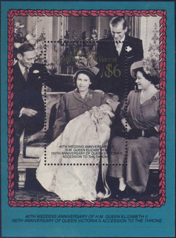 1987 Royal Ruby Wedding Souvenir Sheet 1987 Royal Ruby Wedding Souvenir Sheet